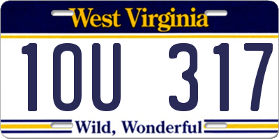 WV license plate 1OU317