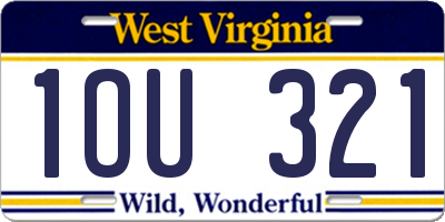 WV license plate 1OU321