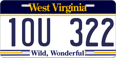 WV license plate 1OU322
