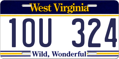 WV license plate 1OU324