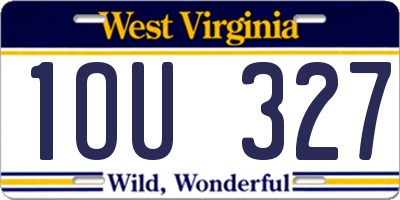 WV license plate 1OU327