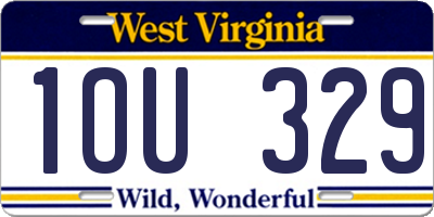 WV license plate 1OU329