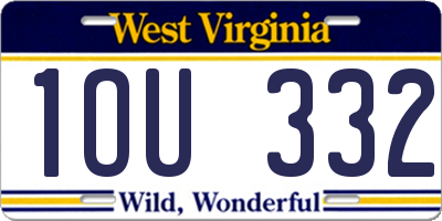 WV license plate 1OU332
