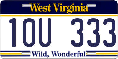 WV license plate 1OU333