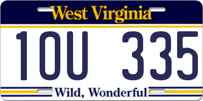 WV license plate 1OU335
