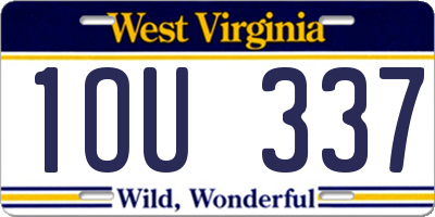 WV license plate 1OU337
