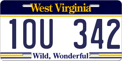 WV license plate 1OU342