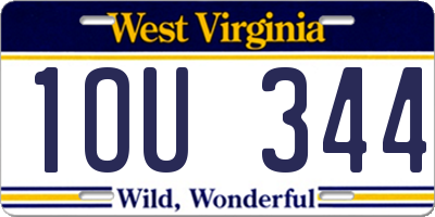 WV license plate 1OU344