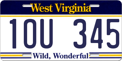 WV license plate 1OU345