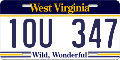 WV license plate 1OU347
