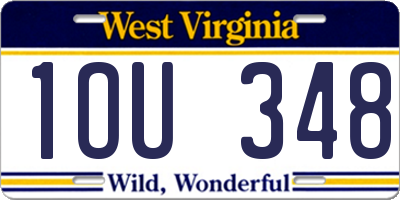 WV license plate 1OU348
