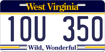 WV license plate 1OU350