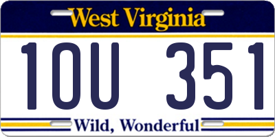 WV license plate 1OU351