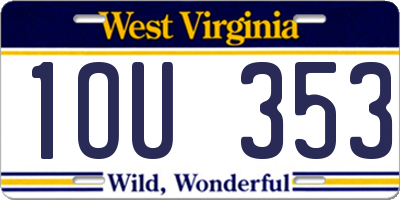 WV license plate 1OU353