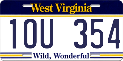 WV license plate 1OU354