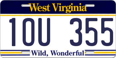 WV license plate 1OU355