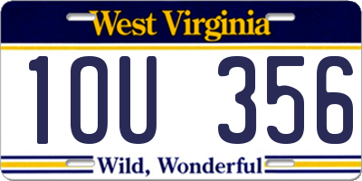 WV license plate 1OU356