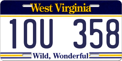 WV license plate 1OU358