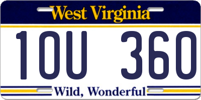 WV license plate 1OU360