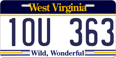 WV license plate 1OU363