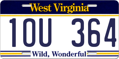 WV license plate 1OU364