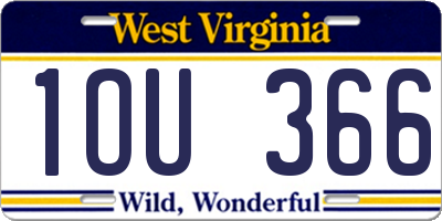 WV license plate 1OU366