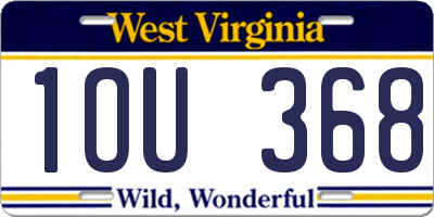 WV license plate 1OU368