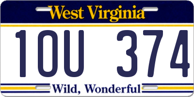 WV license plate 1OU374