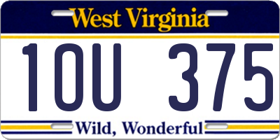 WV license plate 1OU375