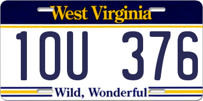 WV license plate 1OU376