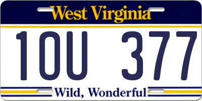WV license plate 1OU377
