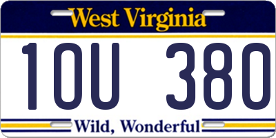 WV license plate 1OU380
