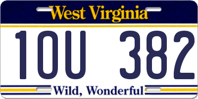 WV license plate 1OU382