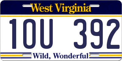 WV license plate 1OU392