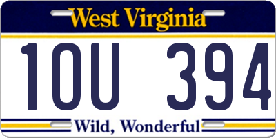 WV license plate 1OU394