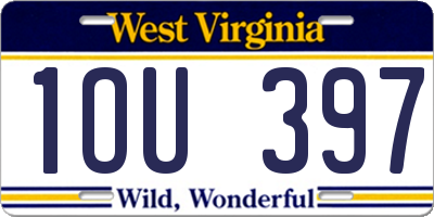 WV license plate 1OU397