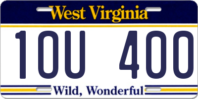 WV license plate 1OU400