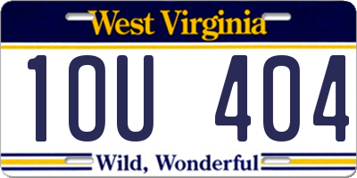 WV license plate 1OU404