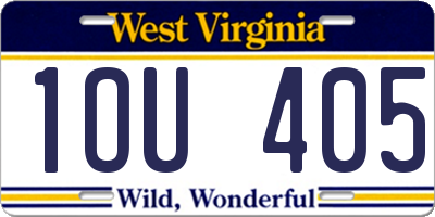WV license plate 1OU405