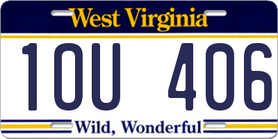WV license plate 1OU406