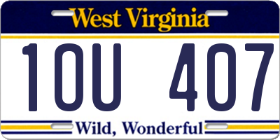 WV license plate 1OU407