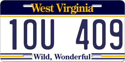 WV license plate 1OU409