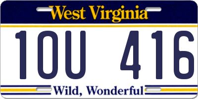 WV license plate 1OU416
