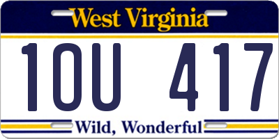 WV license plate 1OU417