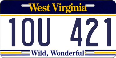 WV license plate 1OU421