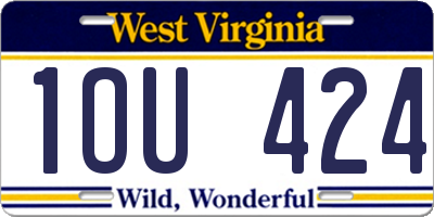 WV license plate 1OU424