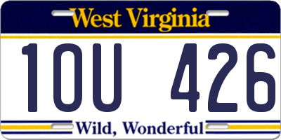 WV license plate 1OU426