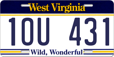 WV license plate 1OU431