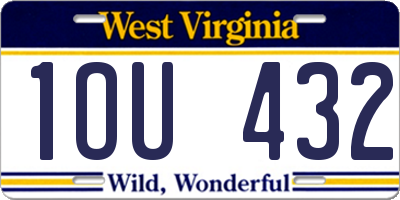 WV license plate 1OU432