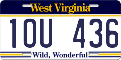 WV license plate 1OU436